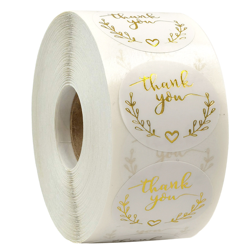 Wedding Supply Business - 100-500pcs Gold Thank You Stickers for