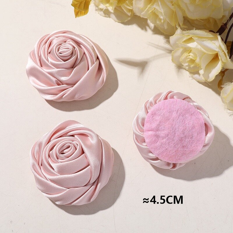 Supplier Wedding - Vintage Pink Satin Fabric Rose Button