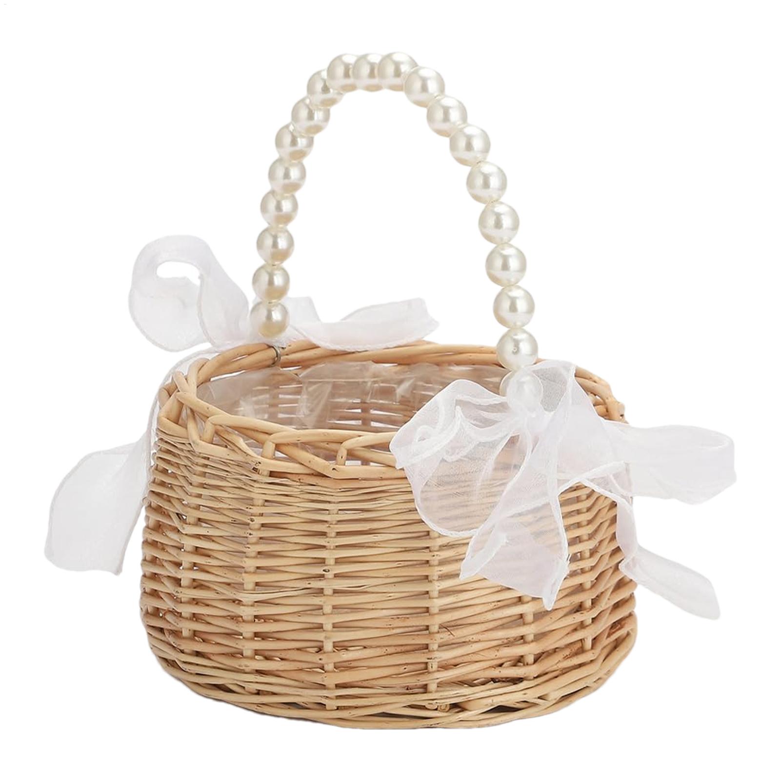 Wedding Hampers - One wicker rattan flower child Basket