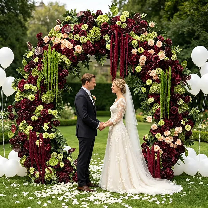 Burgundy Sage Green Trailing T - огляд і ціна Wedding Arch Flower