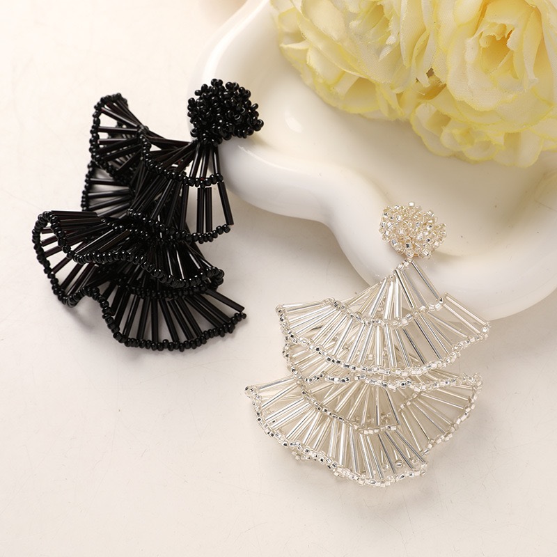 Black Glass Beads Beaded Fan D - огляд і ціна Supplier Wedding