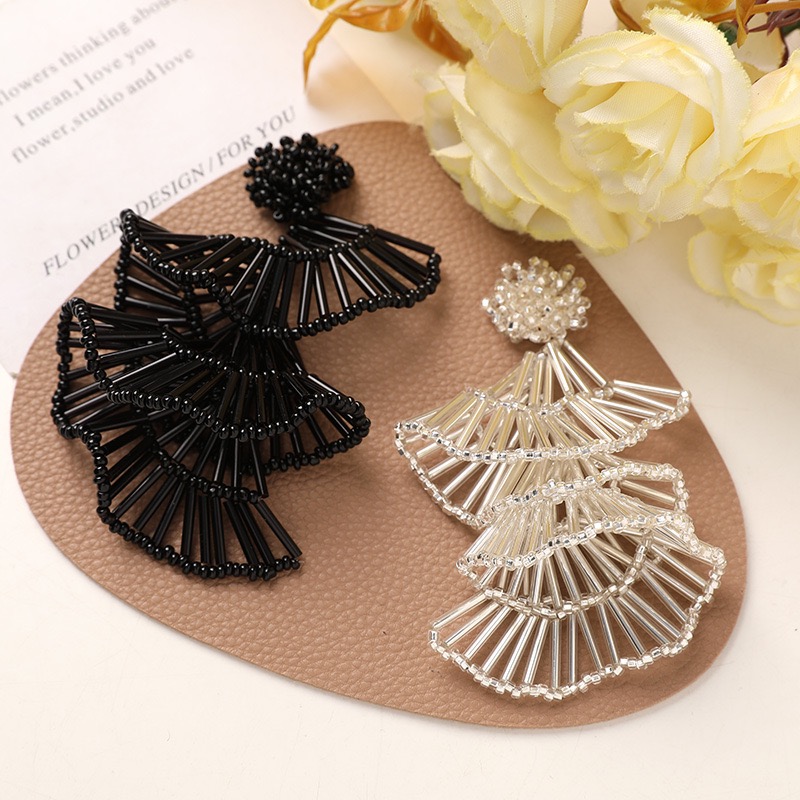 Black Glass Beads Beaded Fan D - огляд і ціна Supplier Wedding