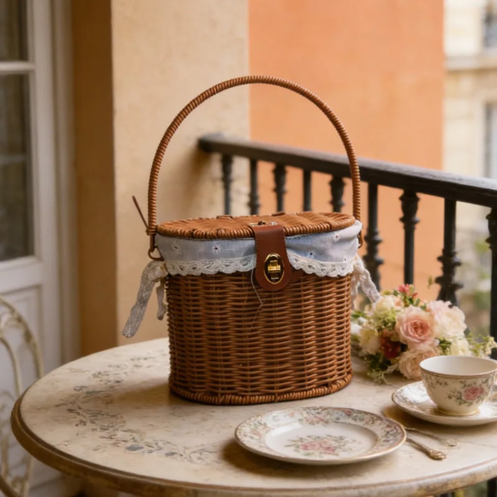 Hand-woven Basket with Lid Loc - огляд і ціна Wedding Hampers