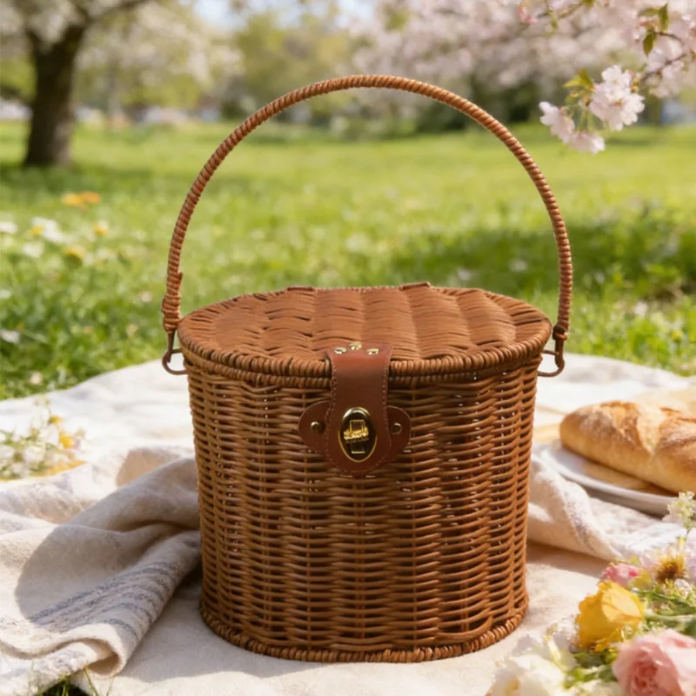 Hand-woven Basket with Lid Loc - огляд і ціна Wedding Hampers