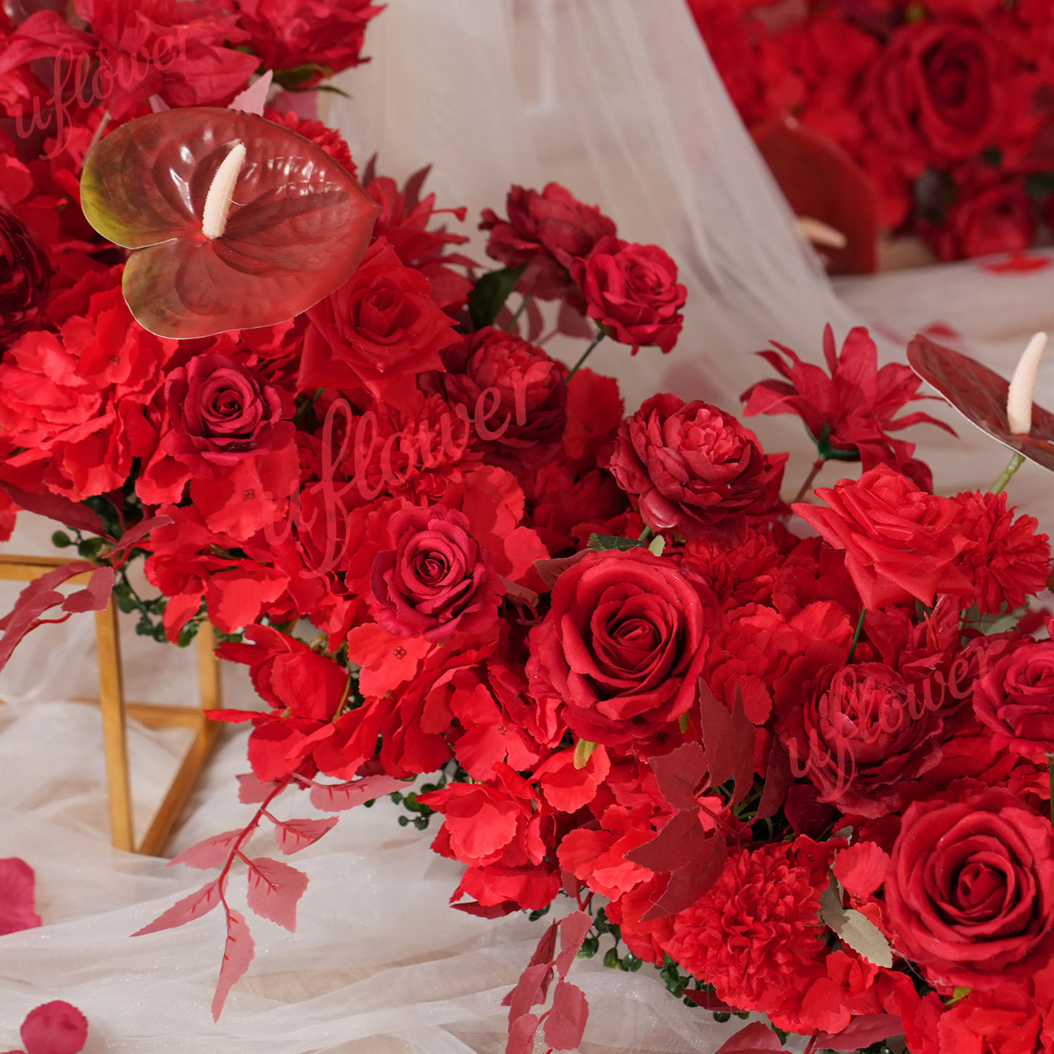 Uflower Red Flower Row Wedding - огляд і ціна Wedding Arch Flower