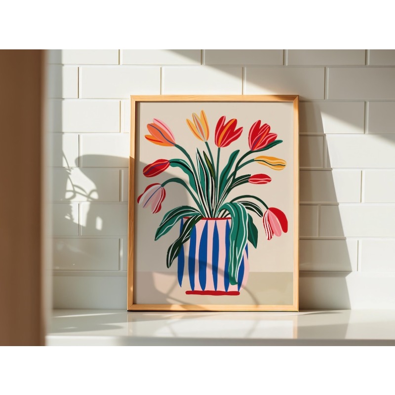 2pcs Tulip Flowers Canvas Wall - огляд і ціна Flower Girl Basket