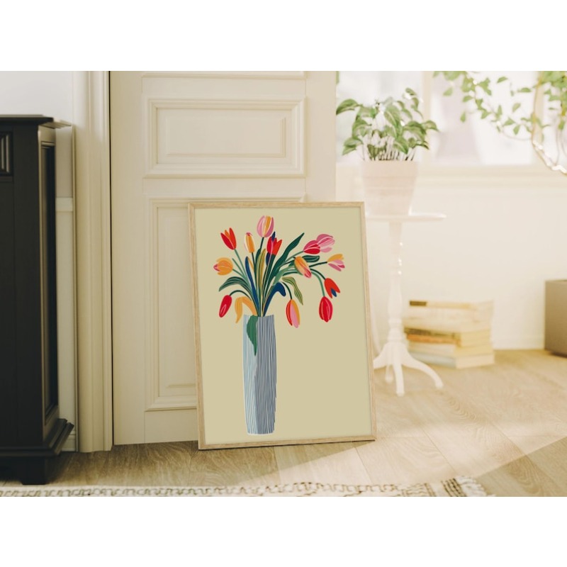 2pcs Tulip Flowers Canvas Wall - огляд і ціна Flower Girl Basket