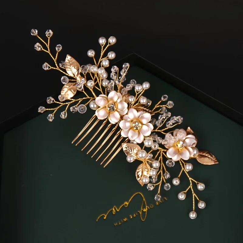 Handmade Gold Color Flower Hai - огляд і ціна Wedding Supply Store