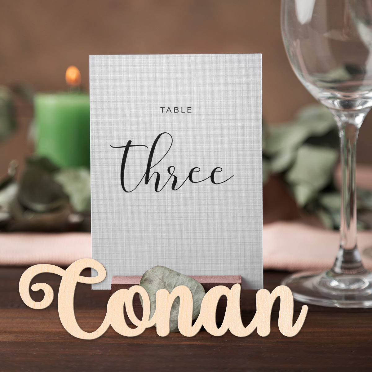 Customized solid wood name tag - огляд і ціна Wedding Shop