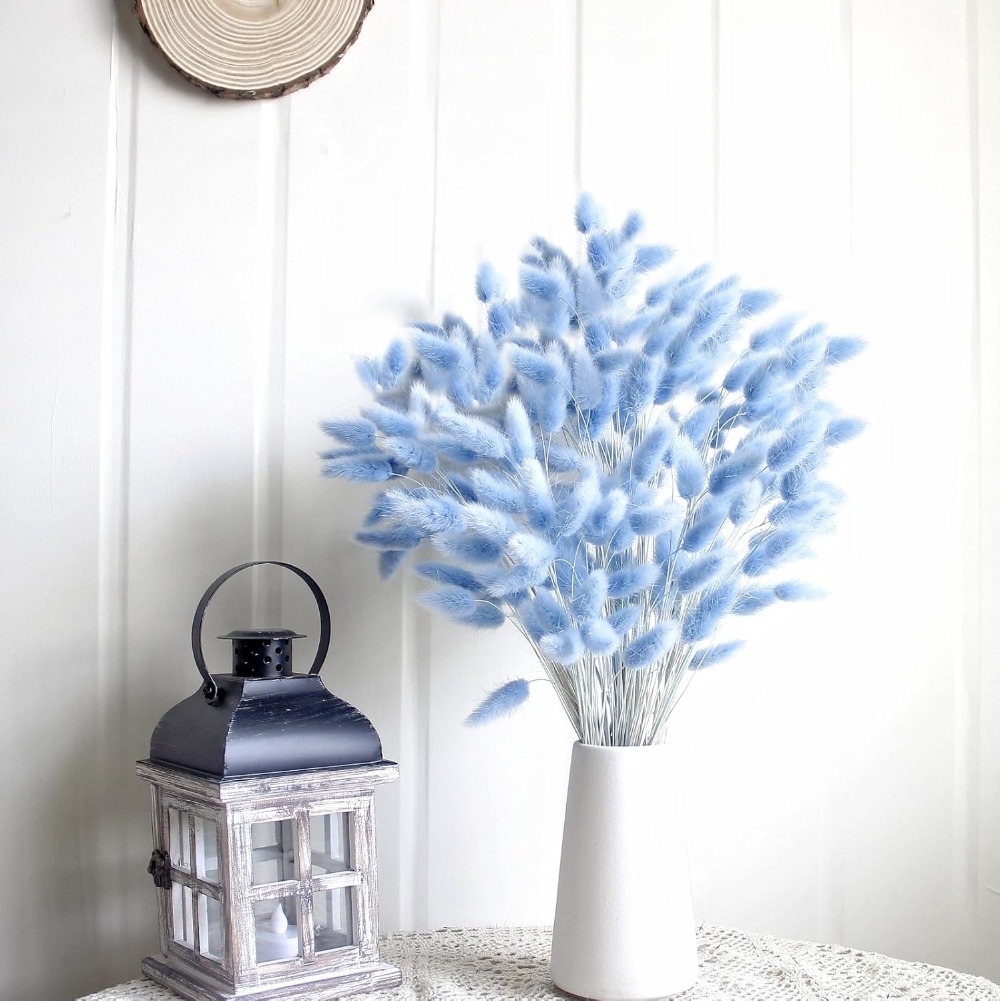 100PCS Blue Hare's-tail Grass  - огляд і ціна Flower Girl Basket